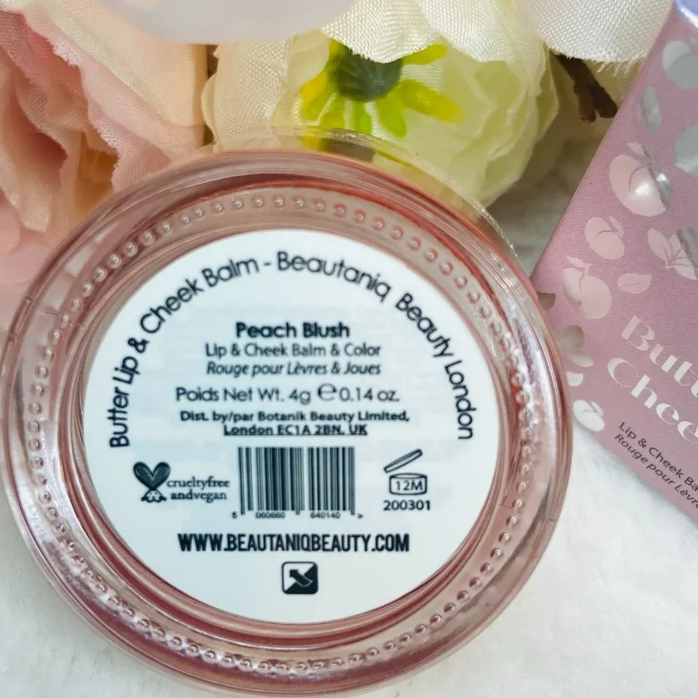 Beautaniq Beauty Butter Lip & Cheek Balm Peach Blush Full Size New